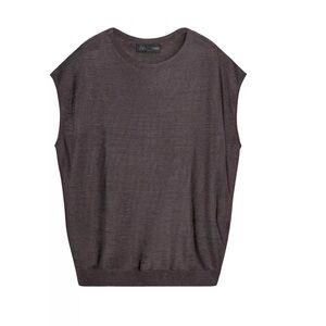 Zara Sleeveless Rib Knit Top in Brown